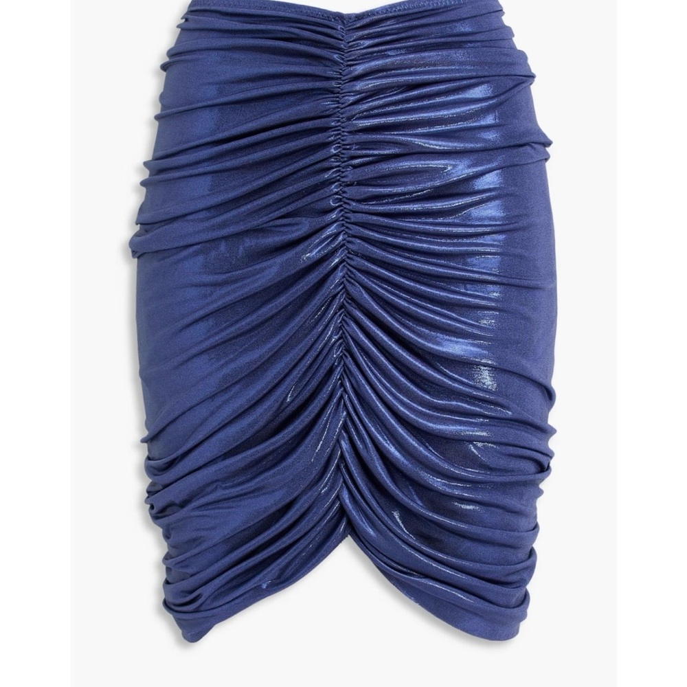 Elegant Blue Ruched Skirt